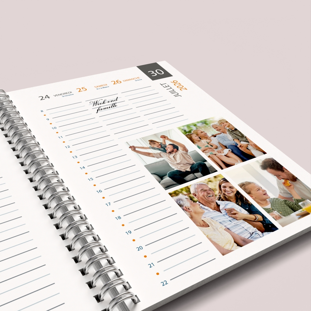 Agenda photo personnalisé