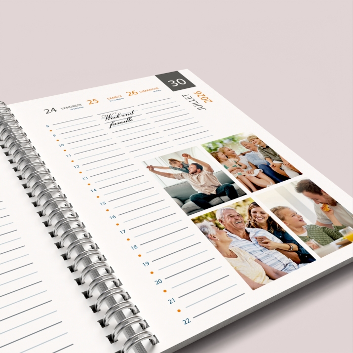 Agenda photo personnalisé