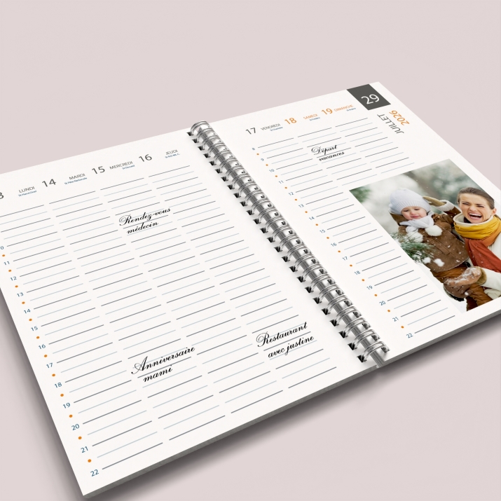 Agenda photo personnalisé