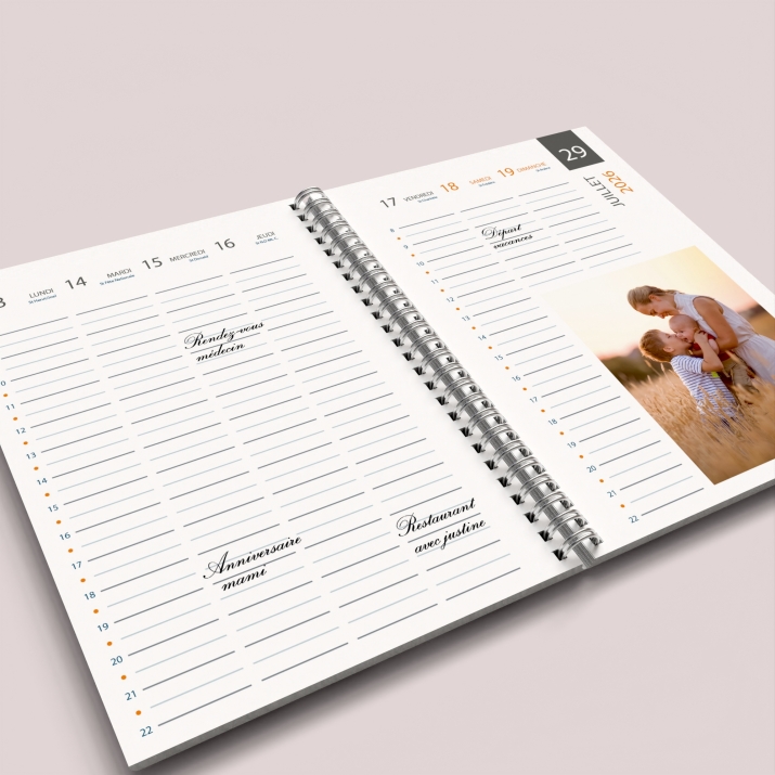 Agenda photo personnalisé