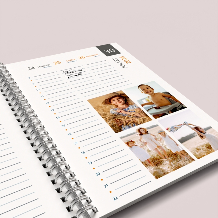 Agenda photo personnalisé
