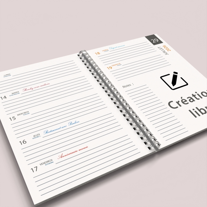 Agenda photo personnalisé