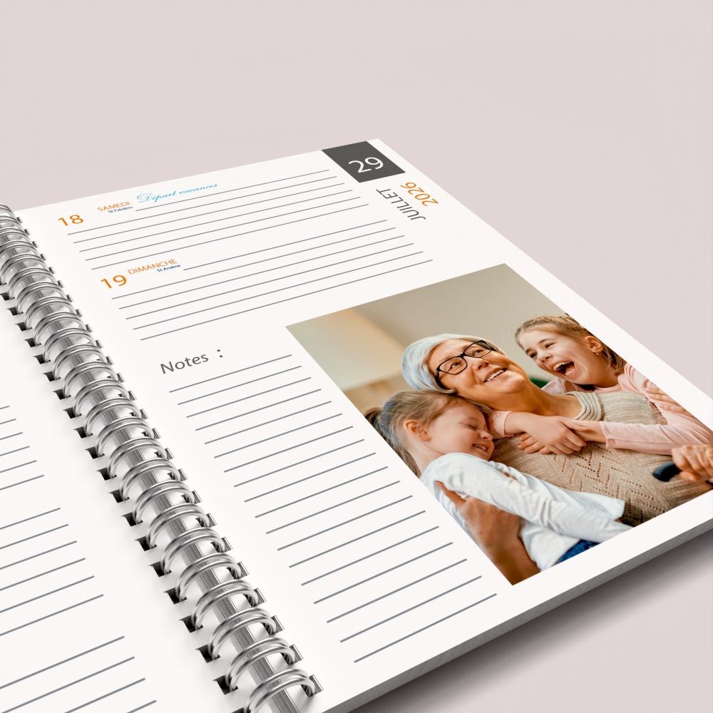 Agenda photo personnalisé