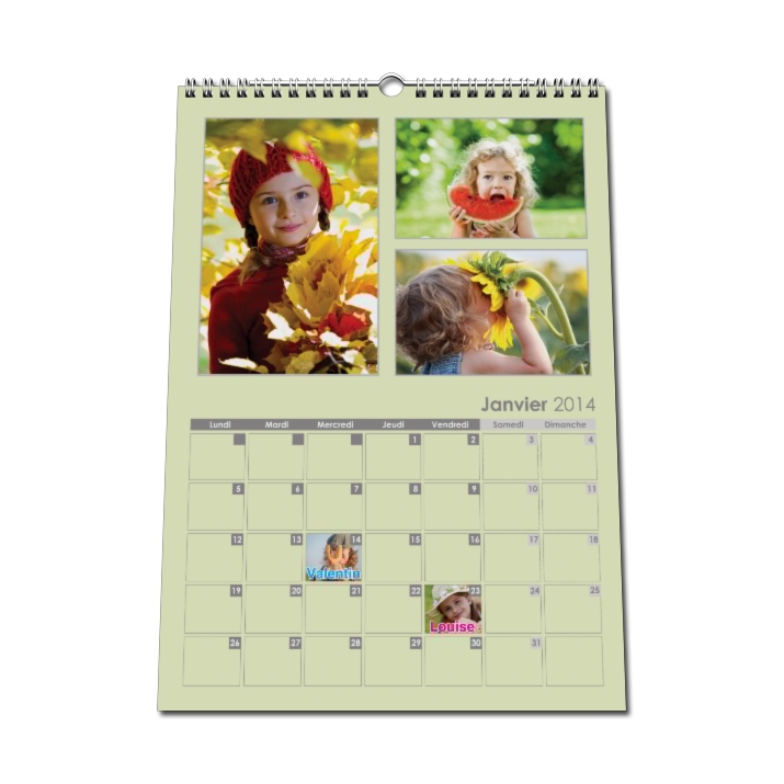 Calendrier PHOTO DATE Calendrier PHOTO DATE