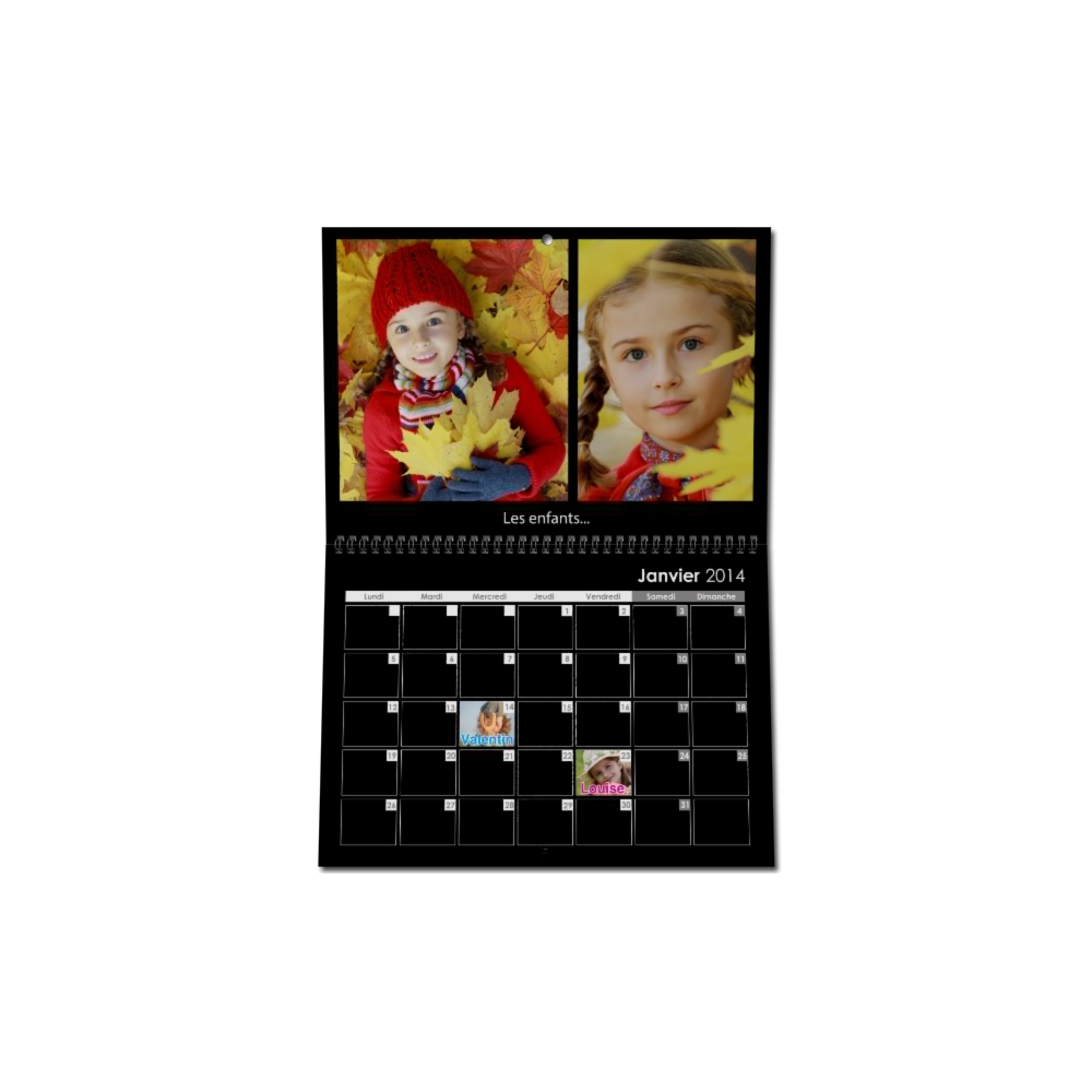 Calendrier photo mural double Calendrier photo mural double