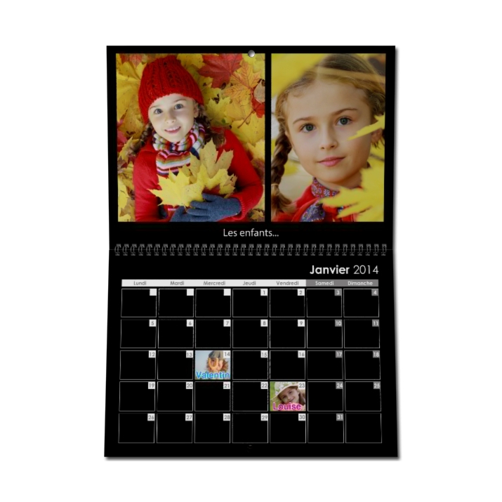 Calendrier photo mural double Calendrier photo mural double