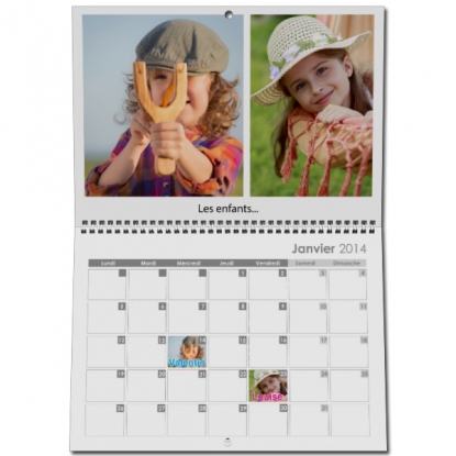 Calendrier photo mural double