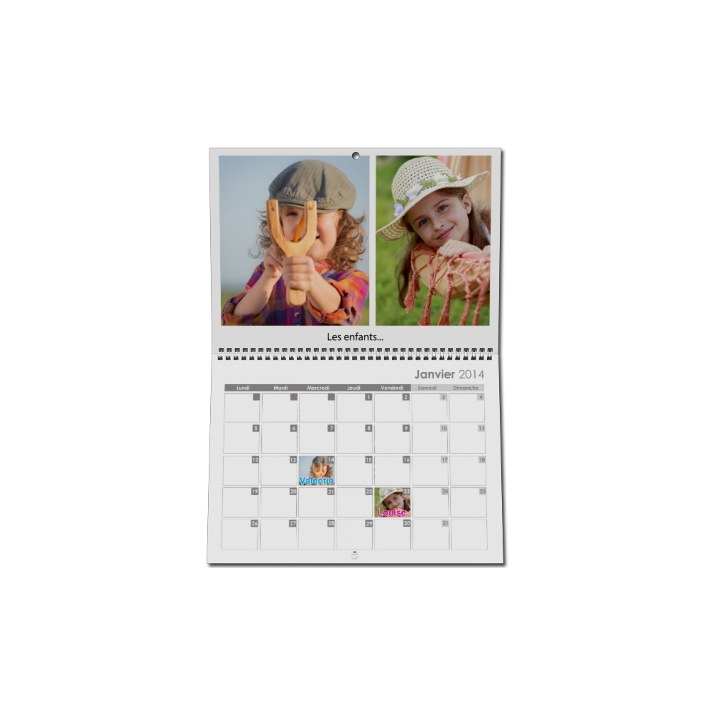 Calendrier photo mural double Calendrier photo mural double