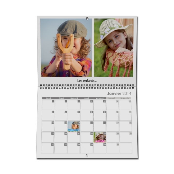 Calendrier photo mural double Calendrier photo mural double