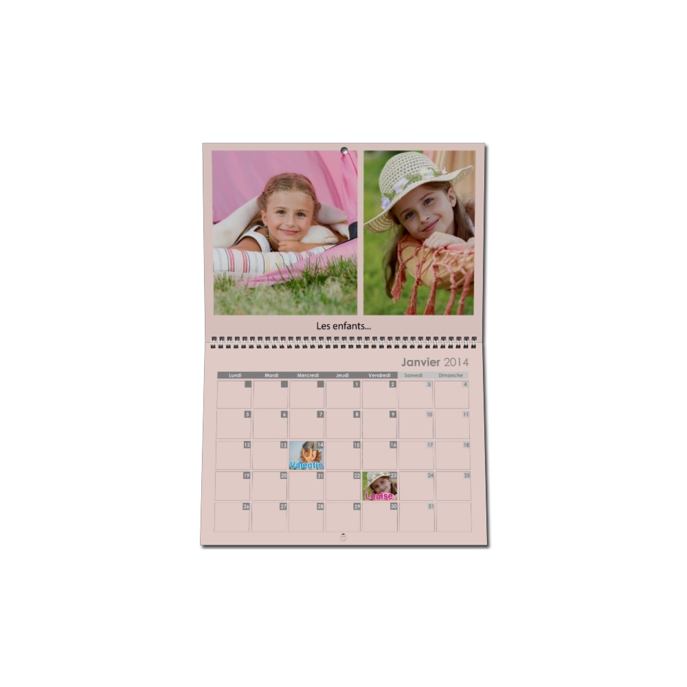 Calendrier photo mural double Calendrier photo mural double