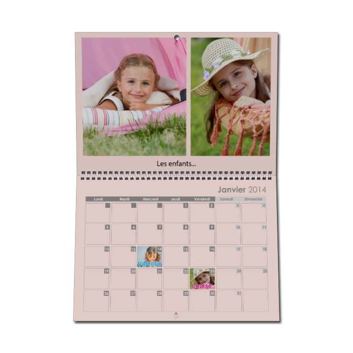 Calendrier photo mural double Calendrier photo mural double