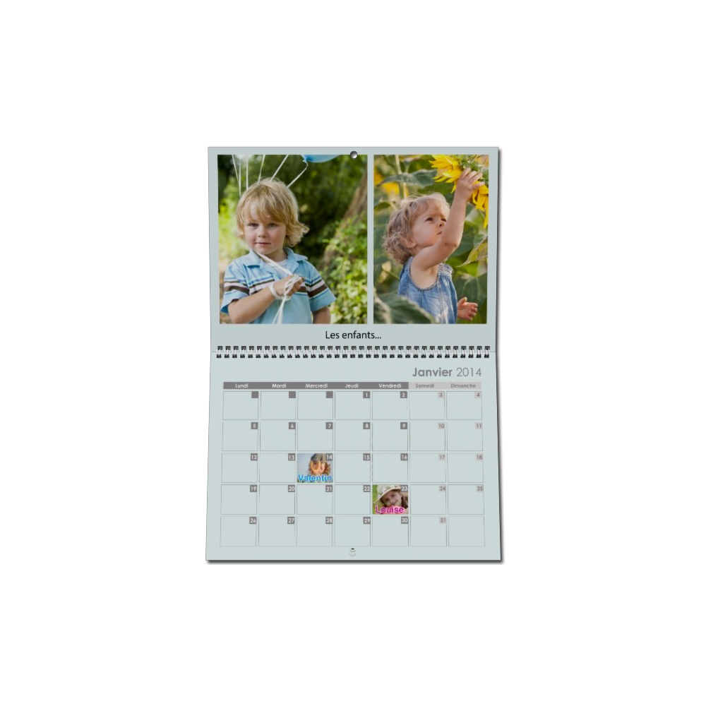 Calendrier photo mural double Calendrier photo mural double