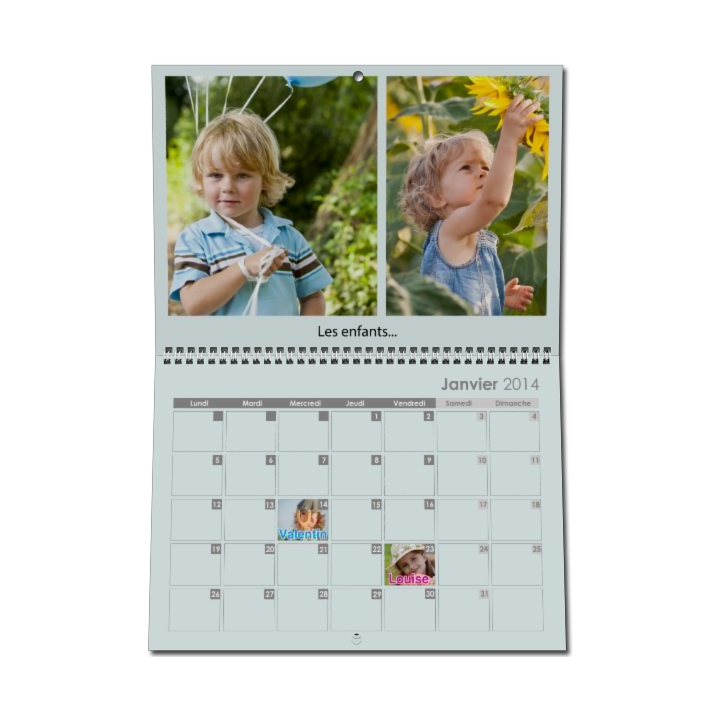 Calendrier photo mural double Calendrier photo mural double
