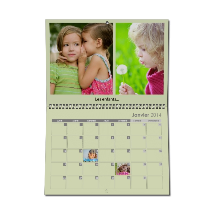 Calendrier photo mural double Calendrier photo mural double