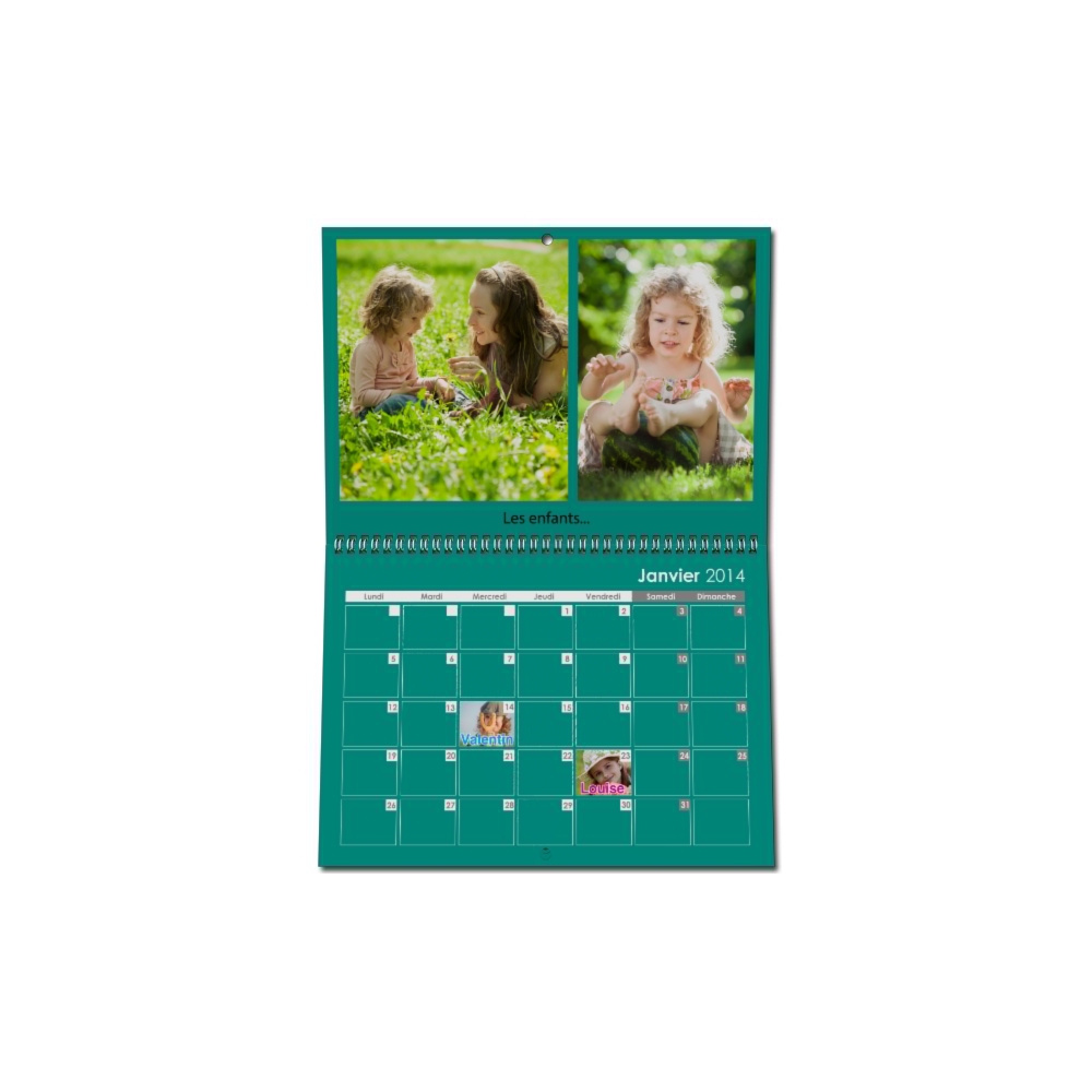 Calendrier photo mural double Calendrier photo mural double