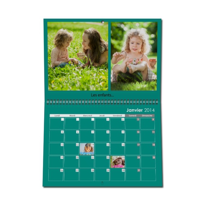 Calendrier photo mural double Calendrier photo mural double