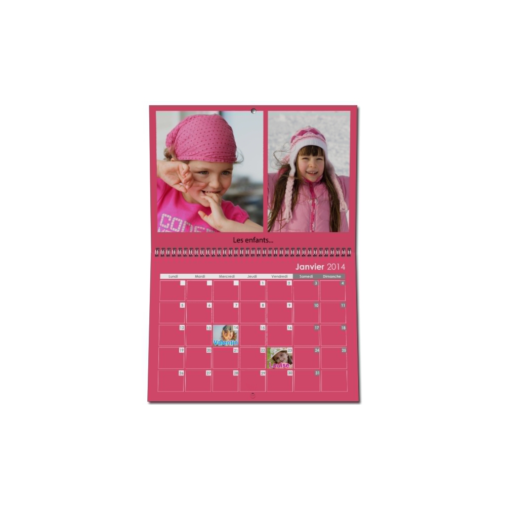 Calendrier photo mural double Calendrier photo mural double