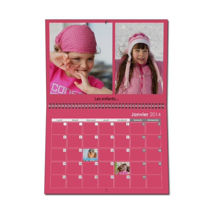 Calendrier photo mural double Calendrier photo mural double