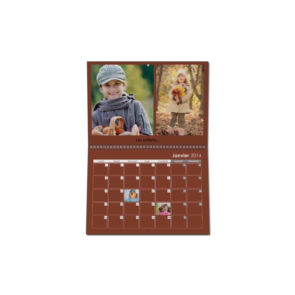 Calendrier photo mural double Calendrier photo mural double