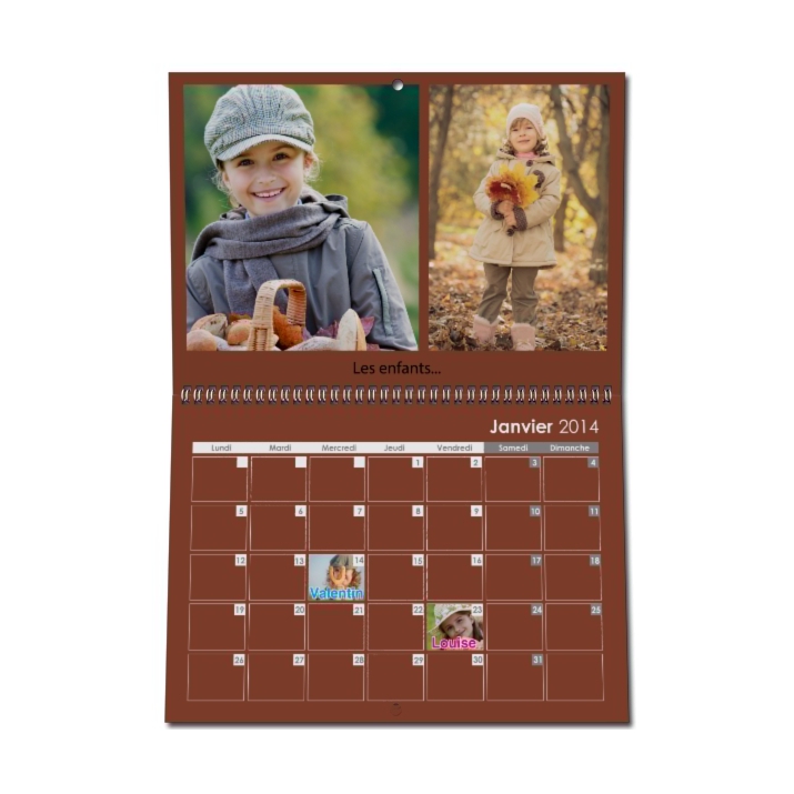 Calendrier photo mural double Calendrier photo mural double