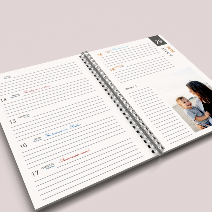 Agenda photo personnalisé
