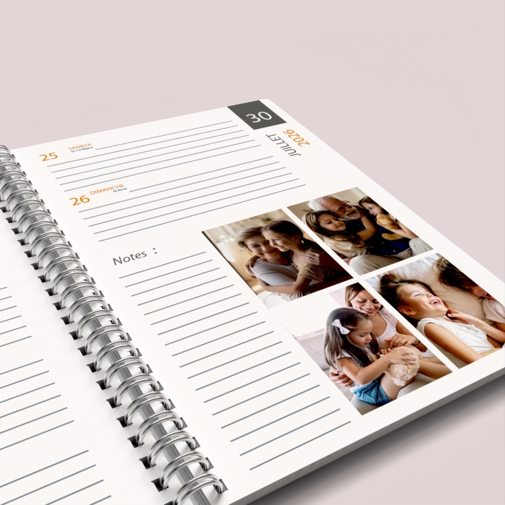 Agenda photo personnalisé