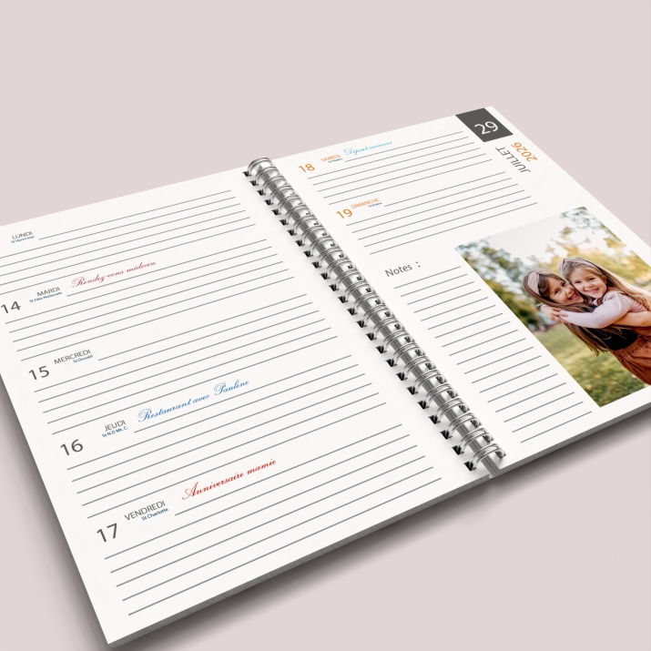Agenda photo personnalisé
