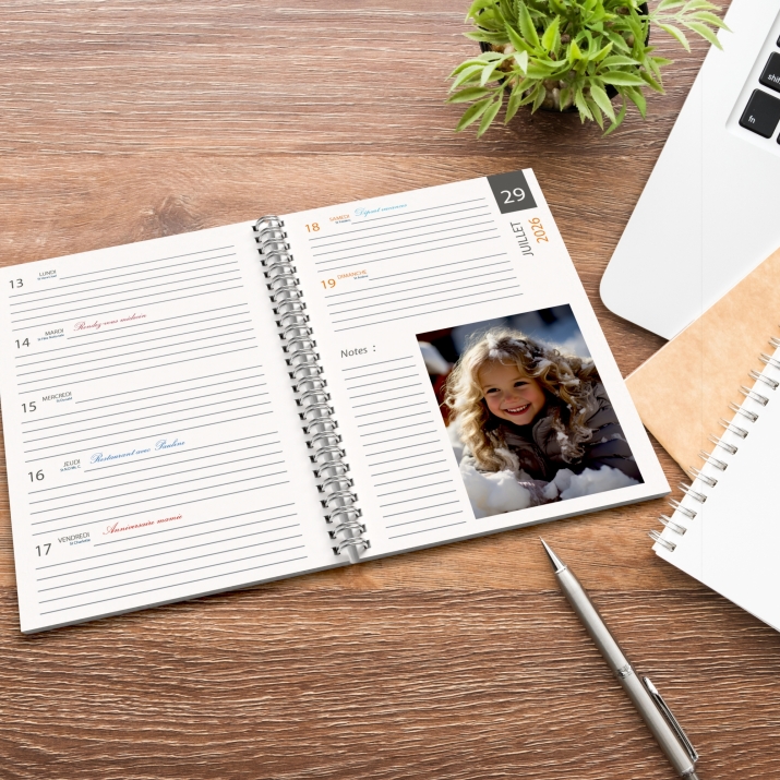 Agenda photo personnalisé