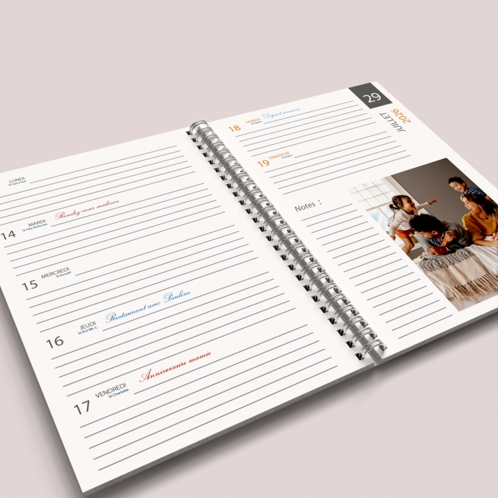 Agenda photo personnalisé