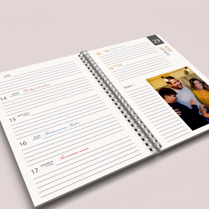 Agenda photo personnalisé