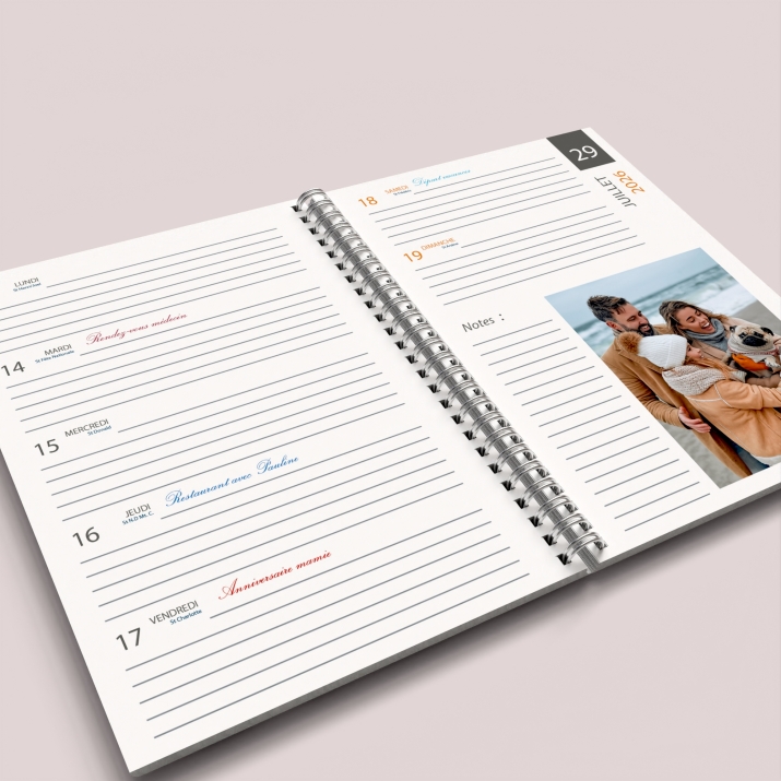 Agenda photo personnalisé