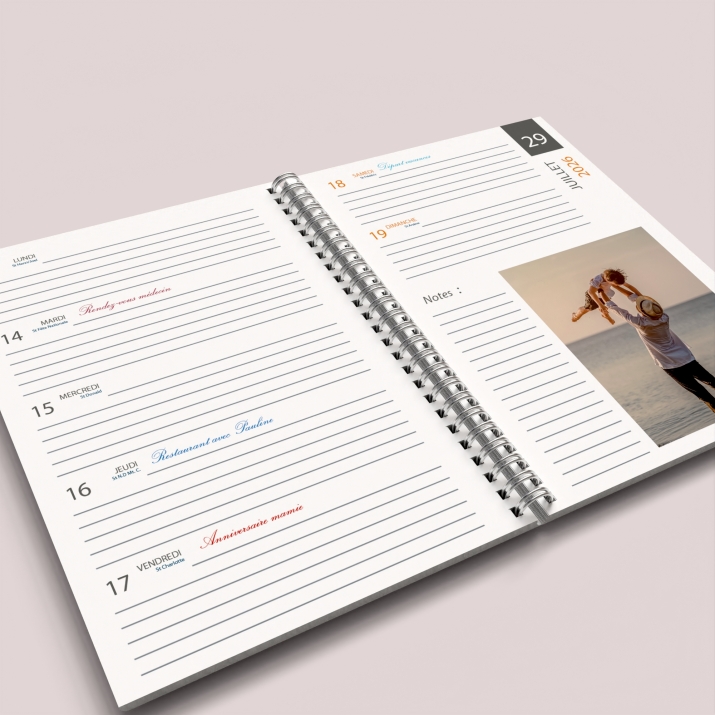 Agenda photo personnalisé