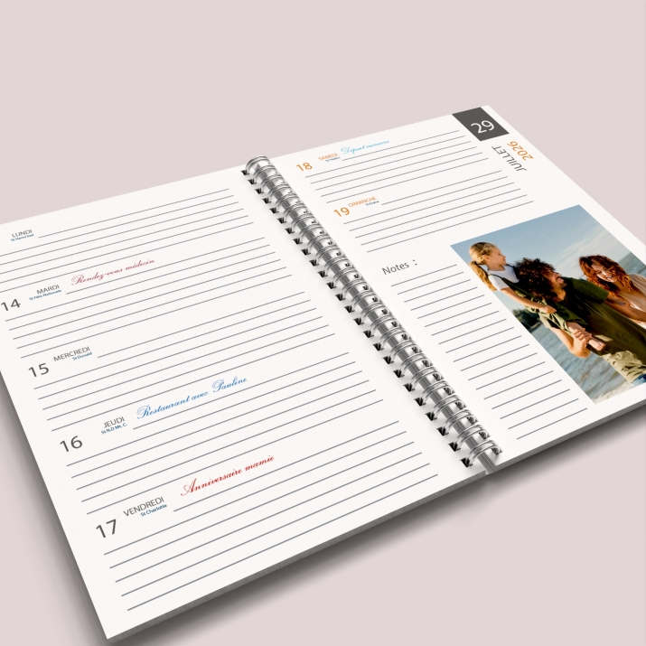 Agenda photo personnalisé