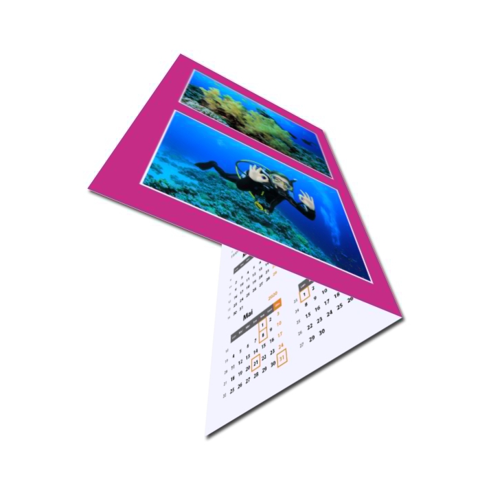 Calendrier de poche 2024 personnalisé avec vos photo et textes (Rose