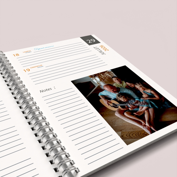 Agenda photo personnalisé