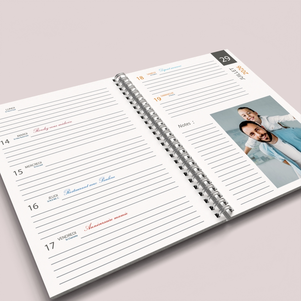 Agenda photo personnalisé