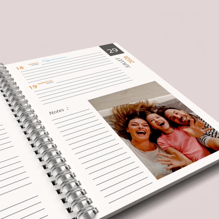 Agenda photo personnalisé