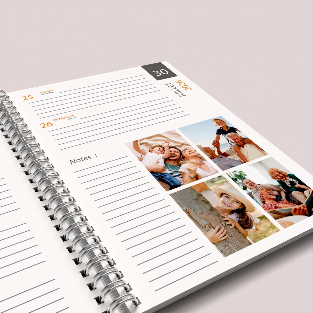 Agenda photo personnalisé