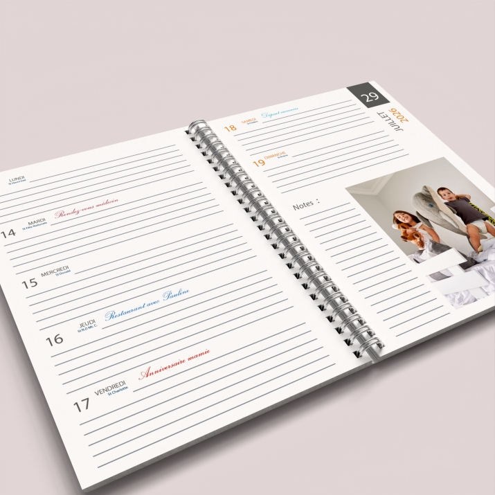 Agenda photo personnalisé