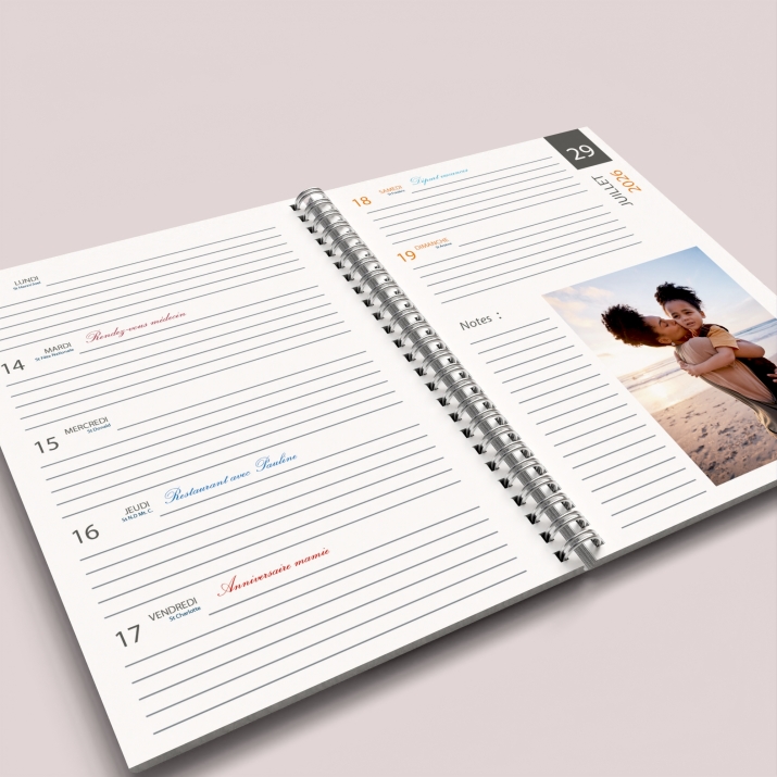 Agenda photo personnalisé