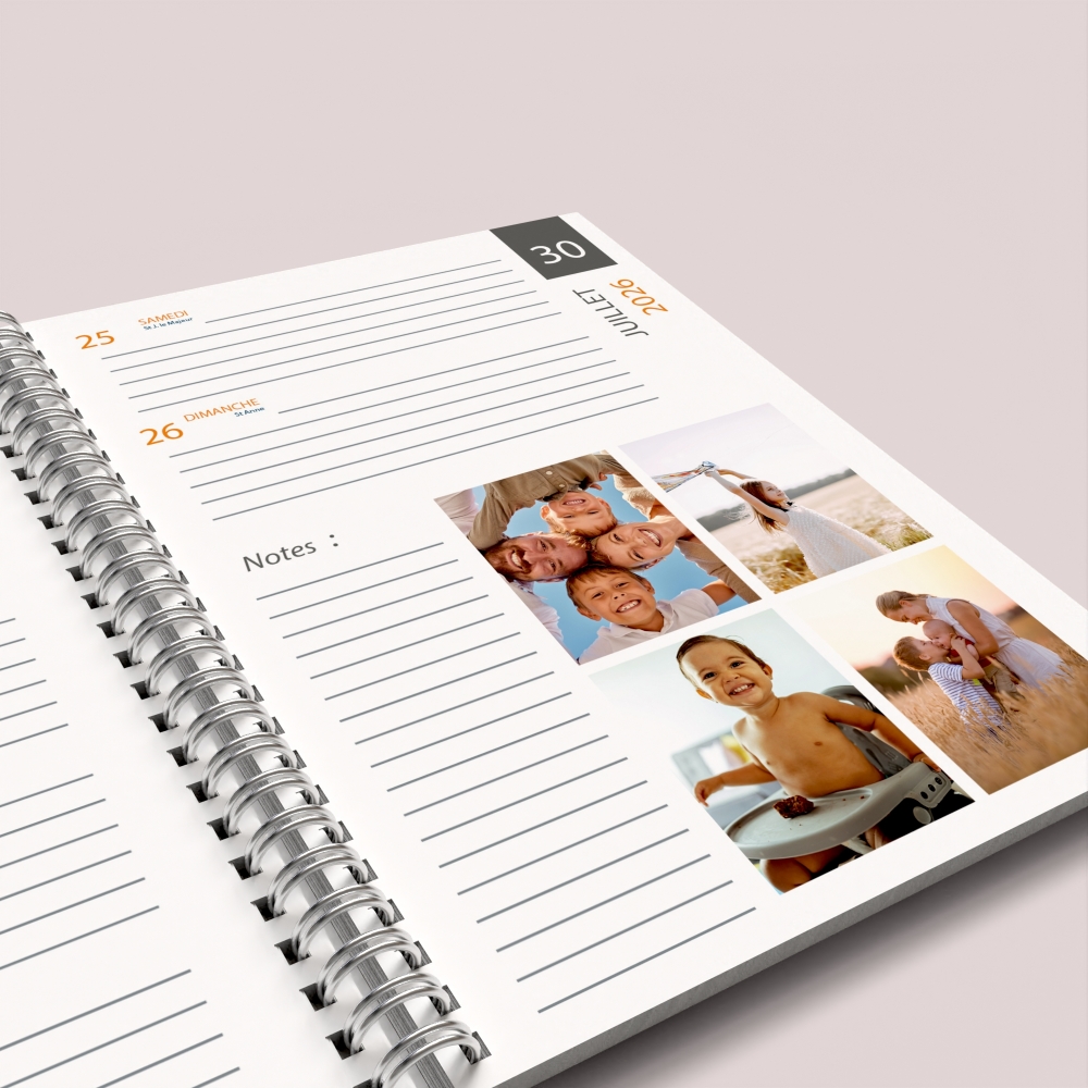 Agenda photo personnalisé