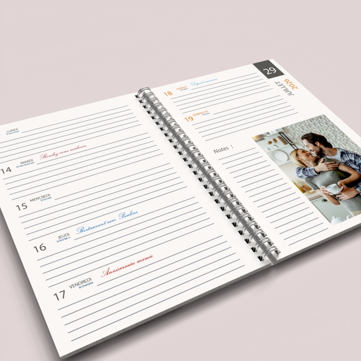 Agenda photo personnalisé
