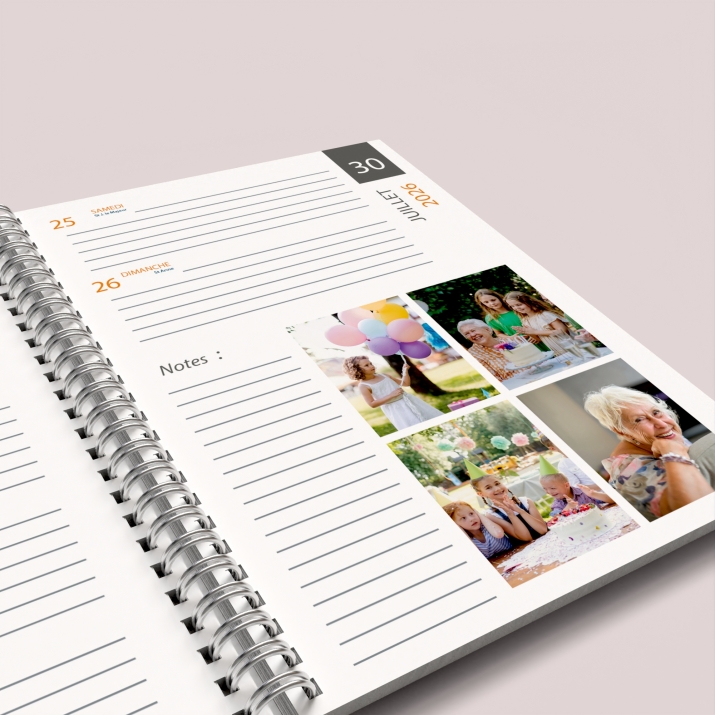 Agenda photo personnalisé