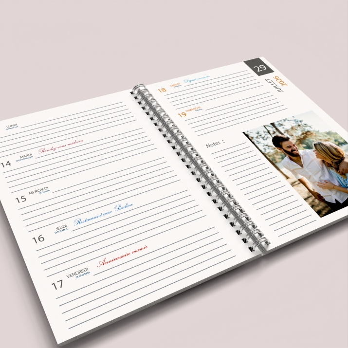 Agenda photo personnalisé