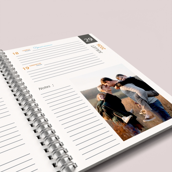 Agenda photo personnalisé