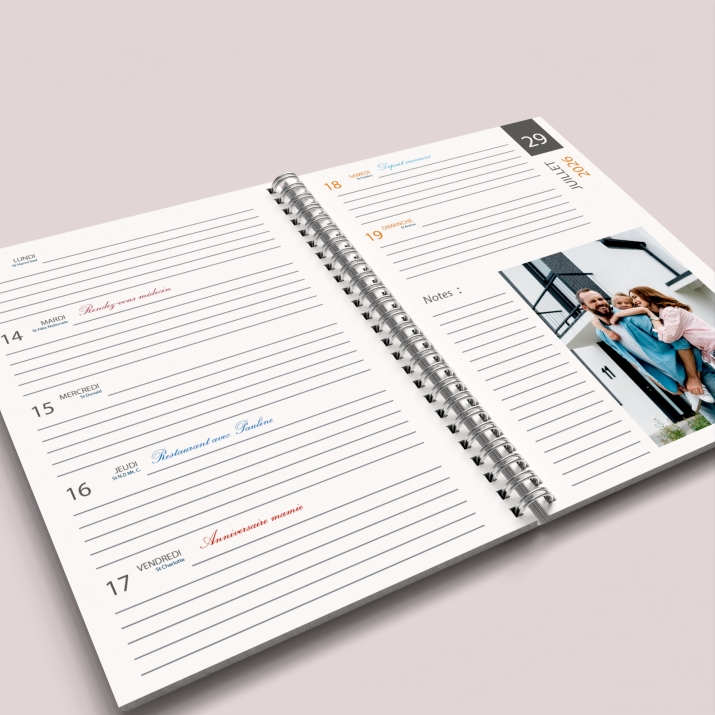 Agenda photo personnalisé