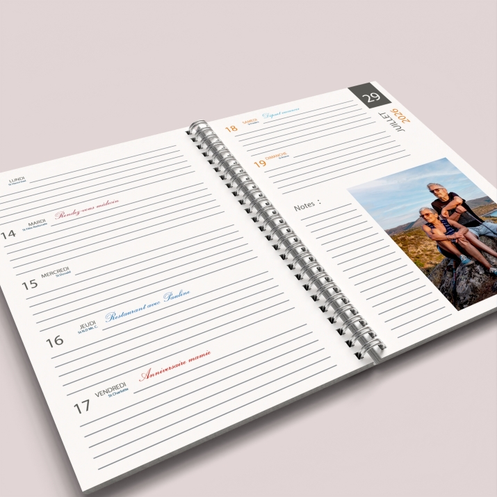 Agenda photo personnalisé