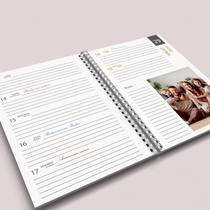 Agenda photo personnalisé