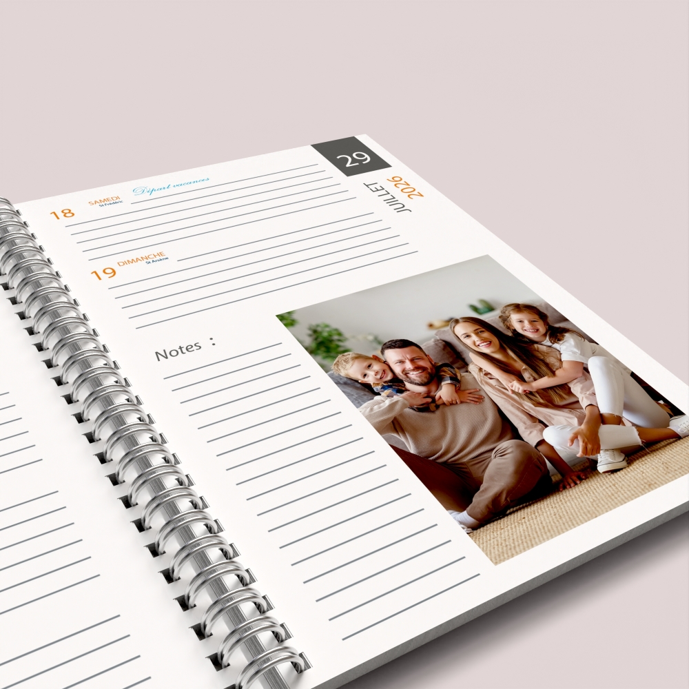 Agenda photo personnalisé
