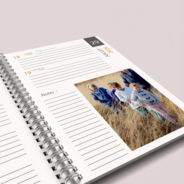 Agenda photo personnalisé